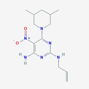 molecular formula C14H22N6O2 B11266778 6-(3,5-dimethylpiperidin-1-yl)-5-nitro-N~2~-(prop-2-en-1-yl)pyrimidine-2,4-diamine 