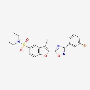 molecular formula C21H20BrN3O4S B11266788 2-[3-(3-bromophenyl)-1,2,4-oxadiazol-5-yl]-N,N-diethyl-3-methyl-1-benzofuran-5-sulfonamide 