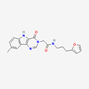 N-(3-(furan-2-yl)propyl)-2-(8-methyl-4-oxo-4,5-dihydro-3H-pyrimido[5,4-b]indol-3-yl)acetamide