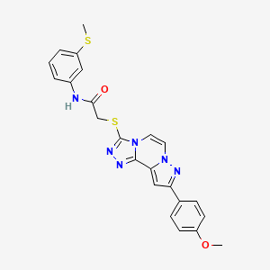 2-((9-(4-methoxyphenyl)pyrazolo[1,5-a][1,2,4]triazolo[3,4-c]pyrazin-3-yl)thio)-N-(3-(methylthio)phenyl)acetamide