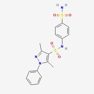 3,5-dimethyl-1-phenyl-N-(4-sulfamoylphenyl)-1H-pyrazole-4-sulfonamide