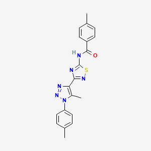 4-methyl-N-{3-[5-methyl-1-(4-methylphenyl)-1H-1,2,3-triazol-4-yl]-1,2,4-thiadiazol-5-yl}benzamide