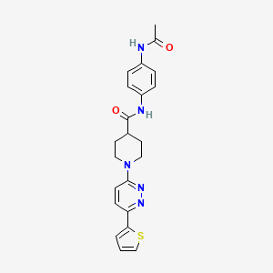 molecular formula C22H23N5O2S B11266841 N-(4-Acetamidophenyl)-1-[6-(thiophen-2-YL)pyridazin-3-YL]piperidine-4-carboxamide 