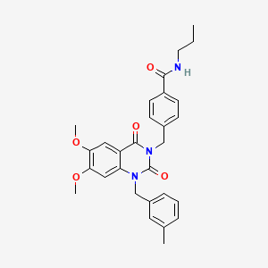 4-((6,7-dimethoxy-1-(3-methylbenzyl)-2,4-dioxo-1,2-dihydroquinazolin-3(4H)-yl)methyl)-N-propylbenzamide