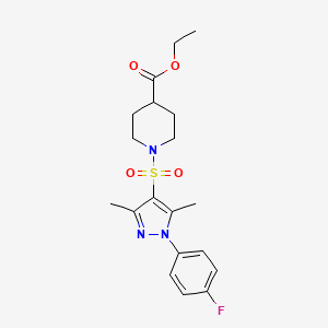 ethyl 1-{[1-(4-fluorophenyl)-3,5-dimethyl-1H-pyrazol-4-yl]sulfonyl}piperidine-4-carboxylate