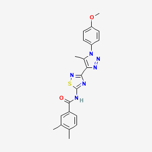 N-{3-[1-(4-methoxyphenyl)-5-methyl-1H-1,2,3-triazol-4-yl]-1,2,4-thiadiazol-5-yl}-3,4-dimethylbenzamide