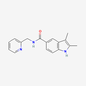 molecular formula C17H17N3O B11266883 2,3-dimethyl-N-(pyridin-2-ylmethyl)-1H-indole-5-carboxamide 