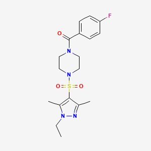 1-[(1-ethyl-3,5-dimethyl-1H-pyrazol-4-yl)sulfonyl]-4-(4-fluorobenzoyl)piperazine