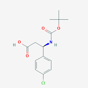 molecular formula C14H18ClNO4 B112669 (R)-3-((叔丁氧羰基)氨基)-3-(4-氯苯基)丙酸 CAS No. 479064-93-2