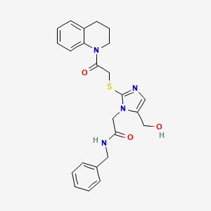 N-benzyl-2-(2-((2-(3,4-dihydroquinolin-1(2H)-yl)-2-oxoethyl)thio)-5-(hydroxymethyl)-1H-imidazol-1-yl)acetamide