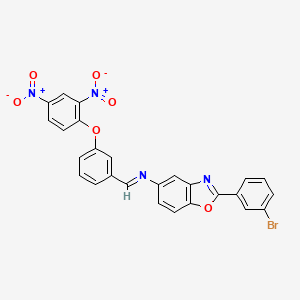 molecular formula C26H15BrN4O6 B11266932 2-(3-bromophenyl)-N-{(E)-[3-(2,4-dinitrophenoxy)phenyl]methylidene}-1,3-benzoxazol-5-amine 