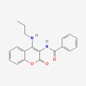 molecular formula C19H18N2O3 B11266935 N-[2-oxo-4-(propylamino)-2H-chromen-3-yl]benzamide 