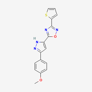 5-[5-(4-methoxyphenyl)-1H-pyrazol-3-yl]-3-(thiophen-2-yl)-1,2,4-oxadiazole