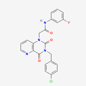 2-(3-(4-chlorobenzyl)-2,4-dioxo-3,4-dihydropyrido[3,2-d]pyrimidin-1(2H)-yl)-N-(3-fluorophenyl)acetamide