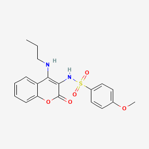 4-methoxy-N-[2-oxo-4-(propylamino)-2H-chromen-3-yl]benzenesulfonamide