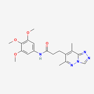 molecular formula C19H23N5O4 B11267013 3-(6,8-dimethyl[1,2,4]triazolo[4,3-b]pyridazin-7-yl)-N-(3,4,5-trimethoxyphenyl)propanamide 