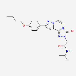 molecular formula C22H26N6O3 B11267017 2-[9-(4-butoxyphenyl)-3-oxopyrazolo[1,5-a][1,2,4]triazolo[3,4-c]pyrazin-2(3H)-yl]-N-isopropylacetamide 