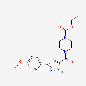 ethyl 4-[3-(4-ethoxyphenyl)-1H-pyrazole-5-carbonyl]piperazine-1-carboxylate