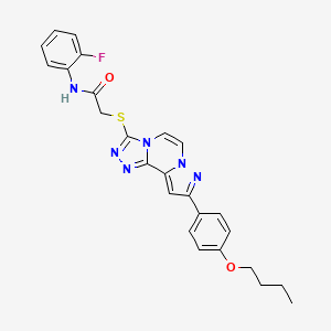 2-((9-(4-butoxyphenyl)pyrazolo[1,5-a][1,2,4]triazolo[3,4-c]pyrazin-3-yl)thio)-N-(2-fluorophenyl)acetamide