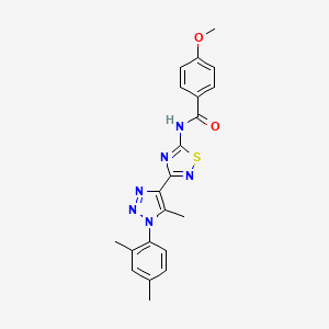 N-{3-[1-(2,4-dimethylphenyl)-5-methyl-1H-1,2,3-triazol-4-yl]-1,2,4-thiadiazol-5-yl}-4-methoxybenzamide