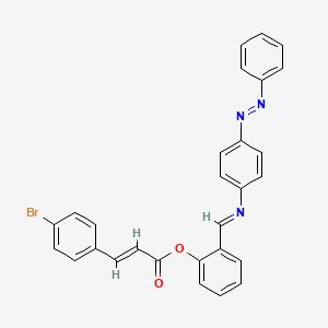 molecular formula C28H20BrN3O2 B11267114 2-[(E)-({4-[(E)-phenyldiazenyl]phenyl}imino)methyl]phenyl (2E)-3-(4-bromophenyl)prop-2-enoate 