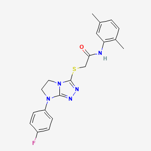 molecular formula C20H20FN5OS B11267128 N-(2,5-Dimethylphenyl)-2-{[7-(4-fluorophenyl)-5H,6H,7H-imidazo[2,1-C][1,2,4]triazol-3-YL]sulfanyl}acetamide 