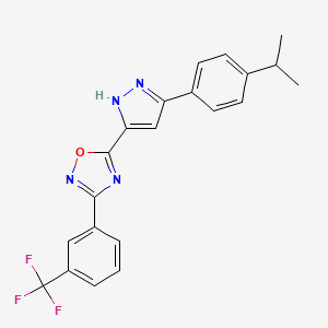 5-{3-[4-(propan-2-yl)phenyl]-1H-pyrazol-5-yl}-3-[3-(trifluoromethyl)phenyl]-1,2,4-oxadiazole