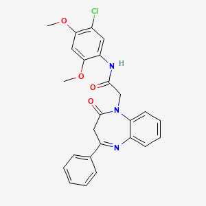 molecular formula C25H22ClN3O4 B11267153 N-(5-chloro-2,4-dimethoxyphenyl)-2-(2-oxo-4-phenyl-2,3-dihydro-1H-1,5-benzodiazepin-1-yl)acetamide 