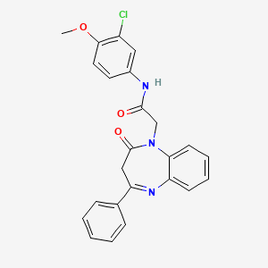 molecular formula C24H20ClN3O3 B11267161 N-(3-chloro-4-methoxyphenyl)-2-(2-oxo-4-phenyl-2,3-dihydro-1H-1,5-benzodiazepin-1-yl)acetamide 