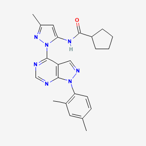 N-(1-(1-(2,4-dimethylphenyl)-1H-pyrazolo[3,4-d]pyrimidin-4-yl)-3-methyl-1H-pyrazol-5-yl)cyclopentanecarboxamide