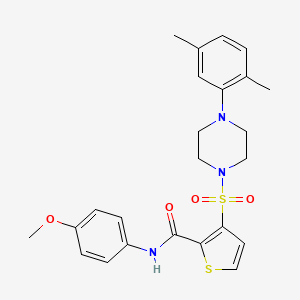 molecular formula C24H27N3O4S2 B11267192 3-{[4-(2,5-dimethylphenyl)piperazin-1-yl]sulfonyl}-N-(4-methoxyphenyl)thiophene-2-carboxamide 