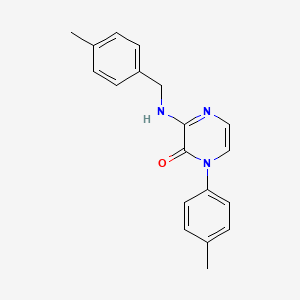 molecular formula C19H19N3O B11267194 1-(4-Methylphenyl)-3-{[(4-methylphenyl)methyl]amino}-1,2-dihydropyrazin-2-one 