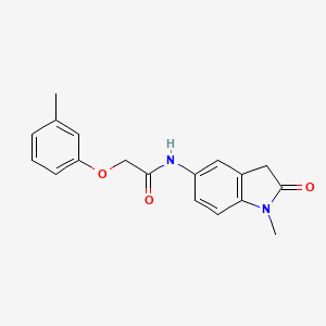 molecular formula C18H18N2O3 B11267215 N-(1-methyl-2-oxoindolin-5-yl)-2-(m-tolyloxy)acetamide 