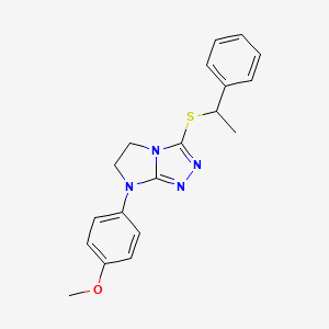 molecular formula C19H20N4OS B11267230 7-(4-Methoxyphenyl)-3-[(1-phenylethyl)sulfanyl]-5H,6H,7H-imidazo[2,1-C][1,2,4]triazole 