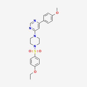 molecular formula C23H26N4O4S B11267235 4-[4-(4-Ethoxybenzenesulfonyl)piperazin-1-YL]-6-(4-methoxyphenyl)pyrimidine 