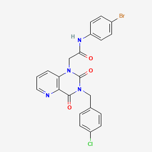 molecular formula C22H16BrClN4O3 B11267237 N-(4-bromophenyl)-2-[3-(4-chlorobenzyl)-2,4-dioxo-3,4-dihydropyrido[3,2-d]pyrimidin-1(2H)-yl]acetamide 