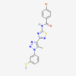 molecular formula C19H15BrN6OS2 B11267255 4-bromo-N-(3-{5-methyl-1-[3-(methylsulfanyl)phenyl]-1H-1,2,3-triazol-4-yl}-1,2,4-thiadiazol-5-yl)benzamide 