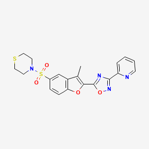 4-({3-Methyl-2-[3-(pyridin-2-yl)-1,2,4-oxadiazol-5-yl]-1-benzofuran-5-yl}sulfonyl)thiomorpholine