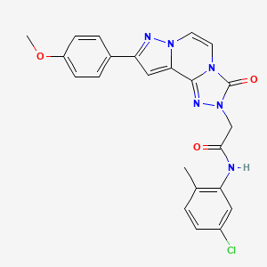 N-(5-chloro-2-methylphenyl)-2-[11-(4-methoxyphenyl)-5-oxo-3,4,6,9,10-pentazatricyclo[7.3.0.02,6]dodeca-1(12),2,7,10-tetraen-4-yl]acetamide