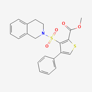 molecular formula C21H19NO4S2 B11267319 methyl 3-(3,4-dihydroisoquinolin-2(1H)-ylsulfonyl)-4-phenylthiophene-2-carboxylate 