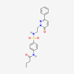 N-(4-(N-(2-(6-oxo-3-phenylpyridazin-1(6H)-yl)ethyl)sulfamoyl)phenyl)butyramide