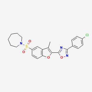 1-({2-[3-(4-Chlorophenyl)-1,2,4-oxadiazol-5-yl]-3-methyl-1-benzofuran-5-yl}sulfonyl)azepane