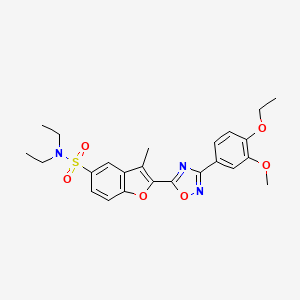 2-[3-(4-ethoxy-3-methoxyphenyl)-1,2,4-oxadiazol-5-yl]-N,N-diethyl-3-methyl-1-benzofuran-5-sulfonamide