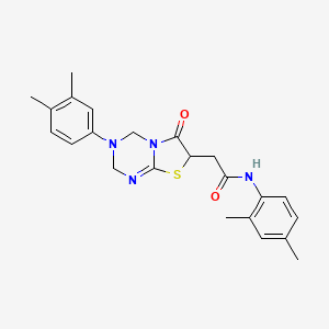 molecular formula C23H26N4O2S B11267338 N-(2,4-Dimethylphenyl)-2-[3-(3,4-dimethylphenyl)-6-oxo-2H,3H,4H,6H,7H-[1,3]thiazolo[3,2-A][1,3,5]triazin-7-YL]acetamide 