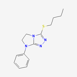 molecular formula C14H18N4S B11267355 3-(Butylsulfanyl)-7-phenyl-5H,6H,7H-imidazo[2,1-C][1,2,4]triazole 