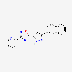 2-{5-[5-(naphthalen-2-yl)-1H-pyrazol-3-yl]-1,2,4-oxadiazol-3-yl}pyridine