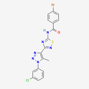 molecular formula C18H12BrClN6OS B11267373 4-bromo-N-{3-[1-(3-chlorophenyl)-5-methyl-1H-1,2,3-triazol-4-yl]-1,2,4-thiadiazol-5-yl}benzamide 