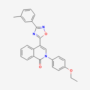 molecular formula C26H21N3O3 B11267388 2-(4-ethoxyphenyl)-4-[3-(3-methylphenyl)-1,2,4-oxadiazol-5-yl]isoquinolin-1(2H)-one 