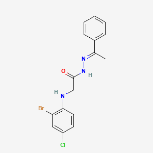 molecular formula C16H15BrClN3O B11267427 2-[(2-Bromo-4-chlorophenyl)amino]-N'-[(1E)-1-phenylethylidene]acetohydrazide 