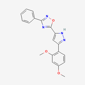 5-[5-(2,4-dimethoxyphenyl)-1H-pyrazol-3-yl]-3-phenyl-1,2,4-oxadiazole